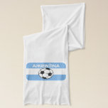 Football, Argentina Scarf<br><div class="desc">The national flag of Argentina, three horizontal bands coloured light blue, and white. The full flag featuring the sun is called the Official Ceremonial Flag. In this case the sun has been replaced with a sketch / scribble style picture of a black and white, soccer ball / football. The text,...</div>