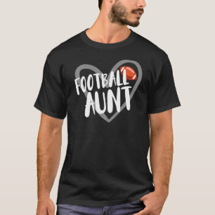 Football Aunt Heart T-Shirt