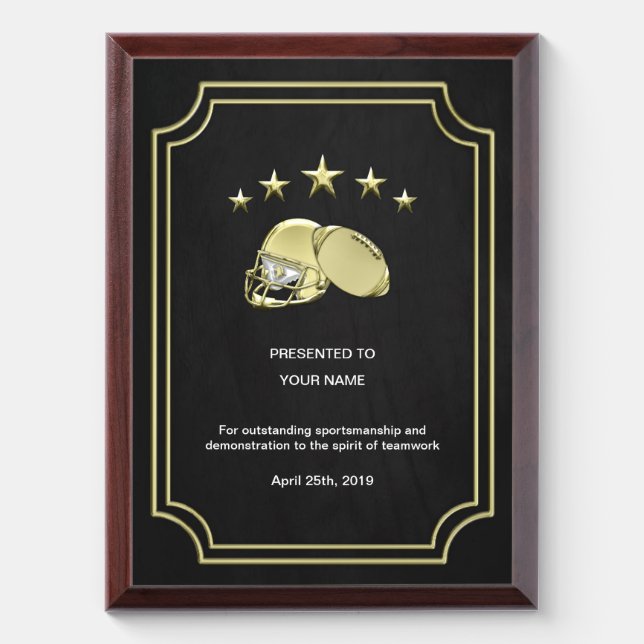 Football Award Plaque (Vertical)