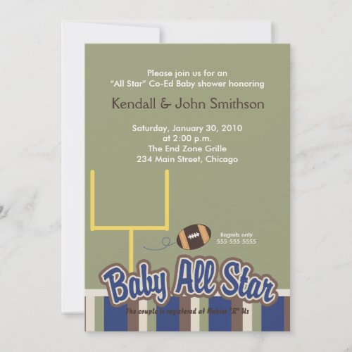 FOOTBALL Baby All Stars Baby Shower Invitation #1