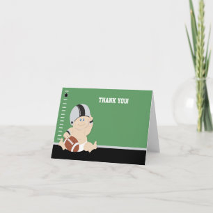 Football Baby (Black/Gray) Thank you Notes