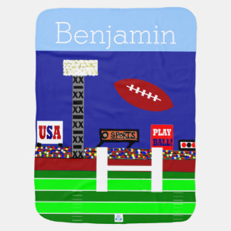 Football Baby Blanket Personalized Infant Gift