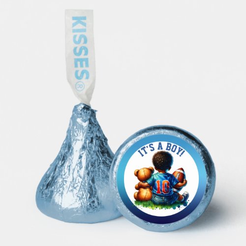 Football Baby Boy and Teddy Baby Shower Its a Boy Hersheys Kisses