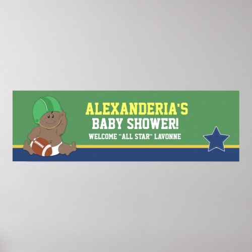 Football Baby Custom Baby Shower Banner Print
