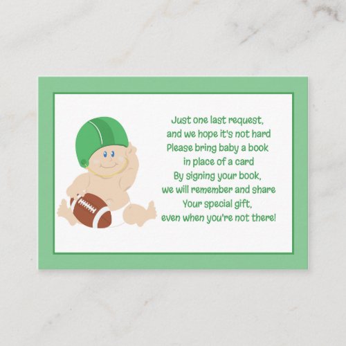 Football Baby Enclosure Book Request Cards