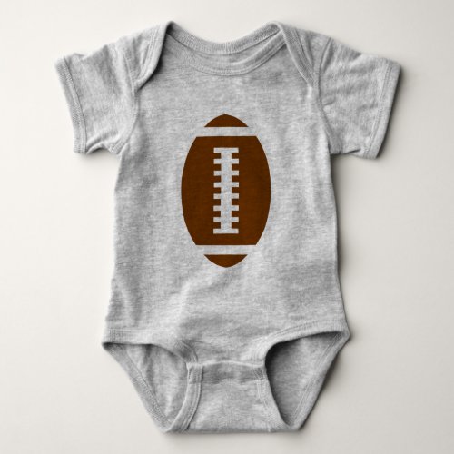 FOOTBALL BABY Gray  Front Football Graphic Baby Bodysuit