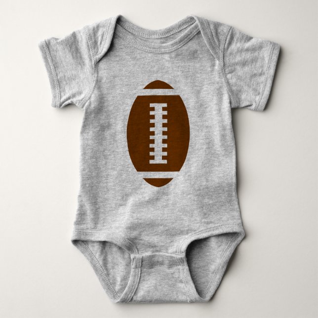 FOOTBALL BABY Gray | Front Football Graphic Baby Bodysuit (Front)