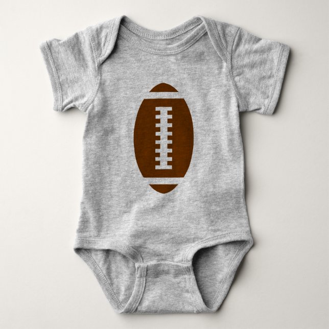 FOOTBALL BABY Gray | Front Football Graphic Bodysuit (Front)