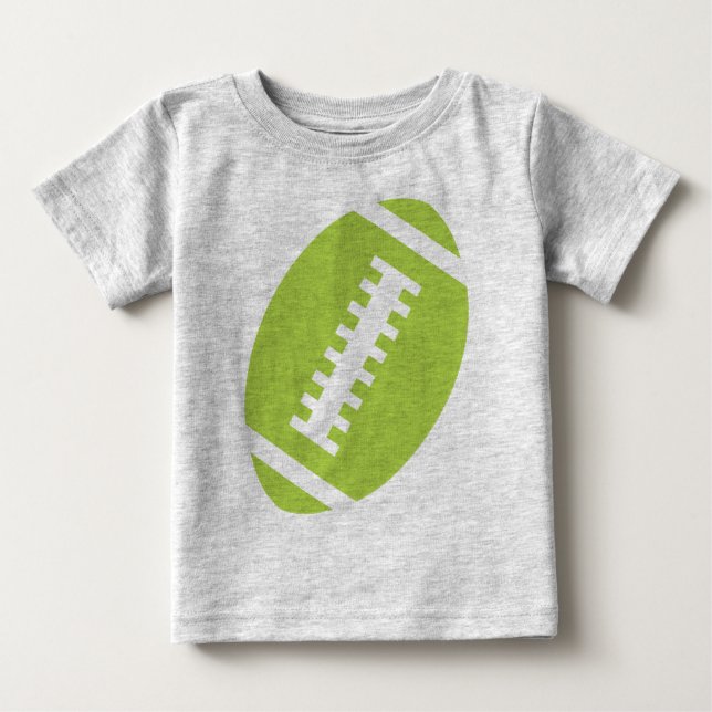 FOOTBALL BABY Gray | Front Lime Green Football Baby T-Shirt (Front)