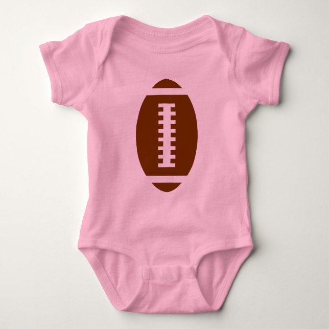 FOOTBALL BABY Pink | Front Football Graphic Baby Bodysuit (Front)