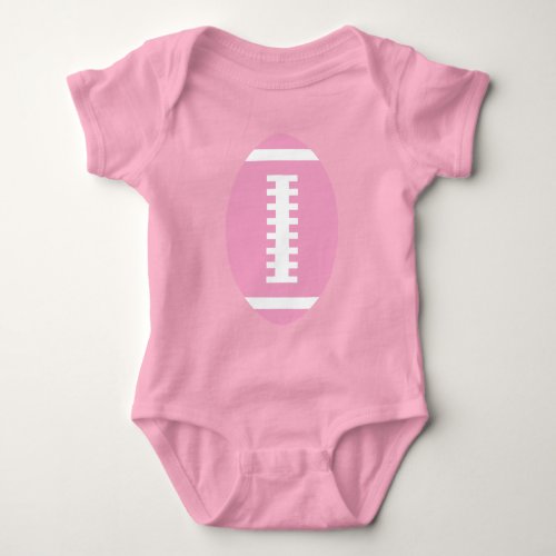 FOOTBALL BABY Pink  Front Pink Football Graphic Baby Bodysuit