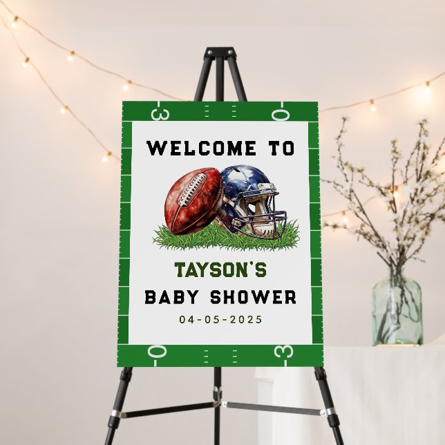 Football Baby Shower | A Little All Star Is On His Foam Board (In Situ (Stand))