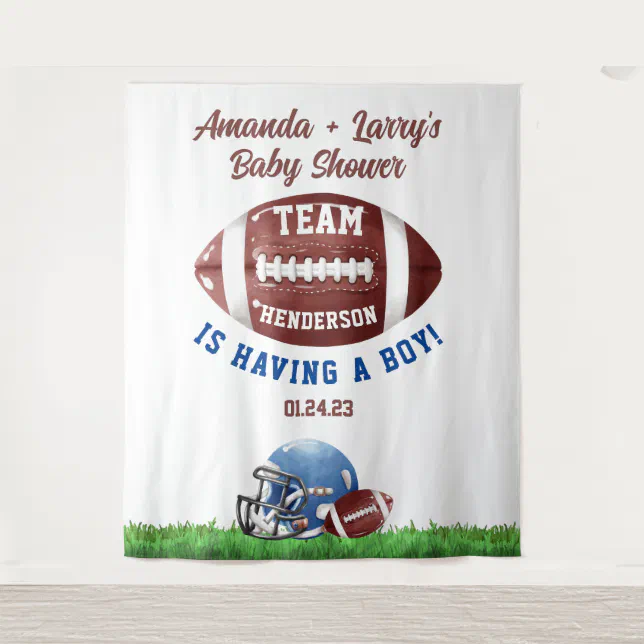 Football Baby Shower Backdrop Zazzle