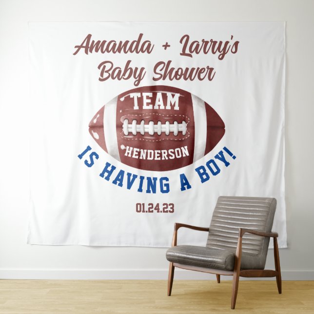 Football Baby Shower Backdrop (In Situ (Horizontal))