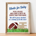Football Baby Shower Block For Baby Sign at Zazzle