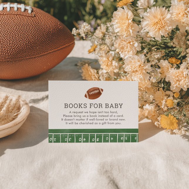 Football Baby Shower Books for Baby Enclosure Card (Creator Uploaded)
