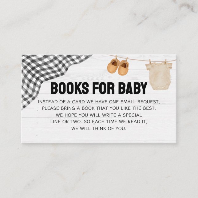 Football Baby Shower Books for Baby Enclosure Card (Front)