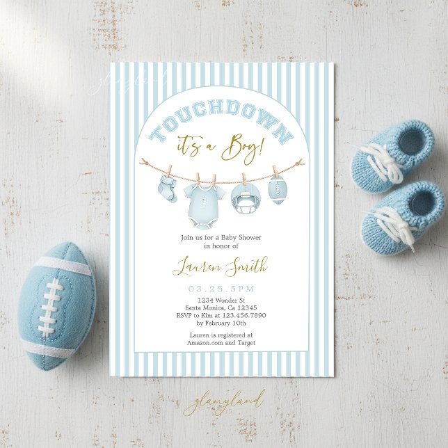 Football Baby Shower Boy Invitation (Creator Uploaded)