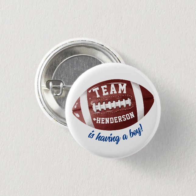 Football Baby Shower Button (Front & Back)