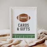 Football Baby Shower Cards and Gifts Sign<br><div class="desc">It's game time! Celebrate your little one on the way with this football themed cards and gifts sign!</div>