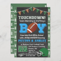 Football Baby Shower Chalkboard Invitation