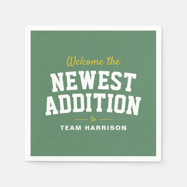 Football baby shower cute tailgate personalized napkins (Front)