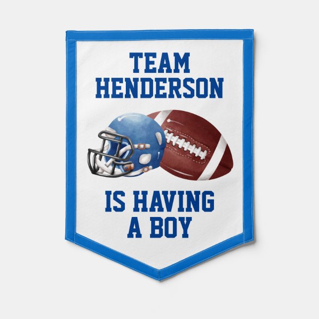 Football Baby Shower Decorative Pennant (Front)
