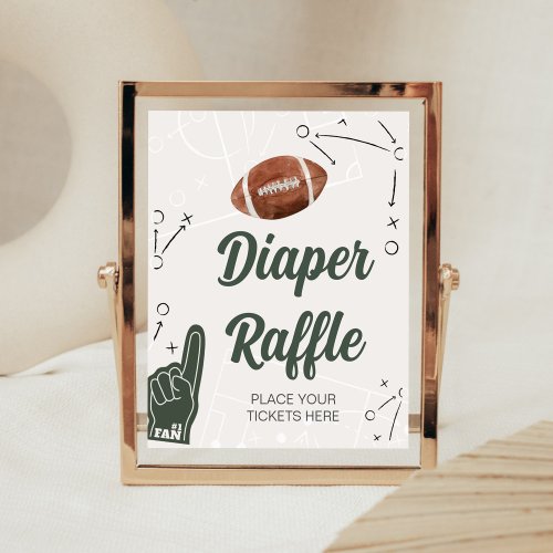 Football Baby Shower Diaper Raffle Poster