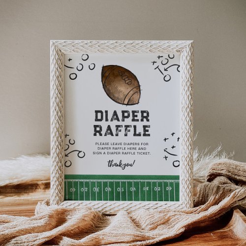 Football Baby Shower Diaper Raffle Sign