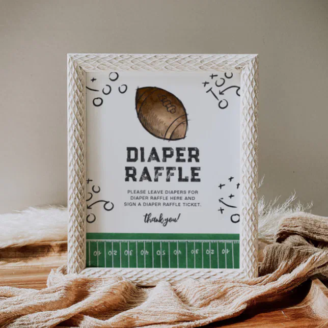 Wipe Raffle Sign Football Football Baby Shower Diaper Raffle Sign | Zazzle