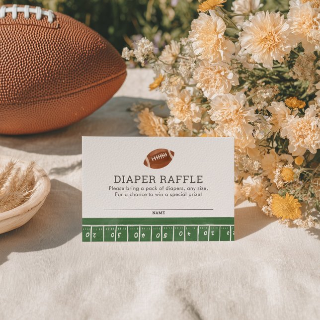 Football Baby Shower Diaper Raffle Ticket Enclosure Card (Creator Uploaded)