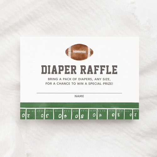 Football Baby Shower Diaper Raffle Ticket Enclosure Card