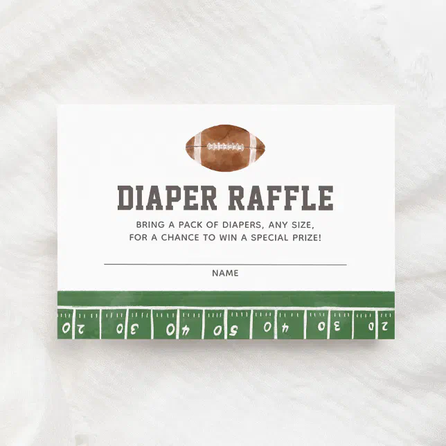 Wipe Raffle Sign Football Football Baby Shower Diaper Raffle Ticket Enclosure Card | Zazzle