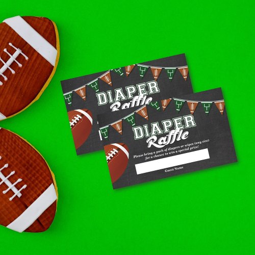 Football Baby Shower Diaper Raffle Tickets  Enclosure Card