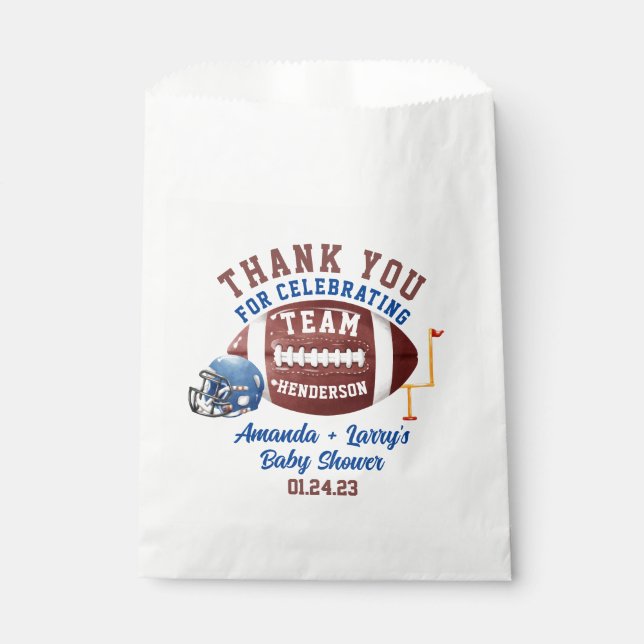 Football Baby Shower Favor Bag (Front)