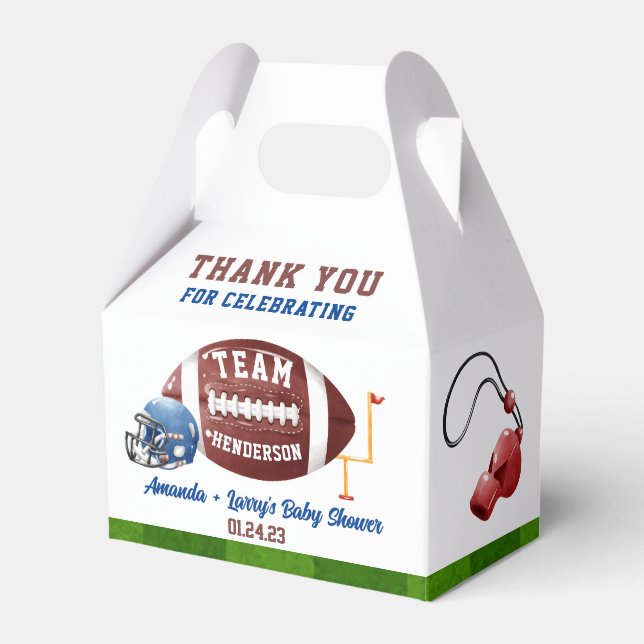 Football Baby Shower Favor Boxes (Front Side)