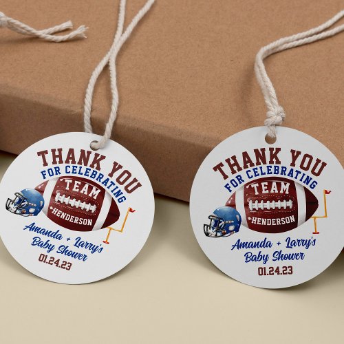 Football Baby Shower Favor Tags