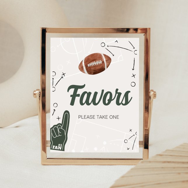 Football Baby Shower Favors Poster (A Little All Star Baby Shower Favors Sign)