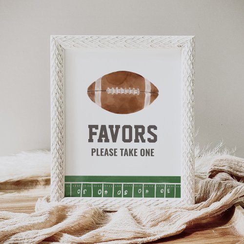 Football Baby Shower Favors Sign