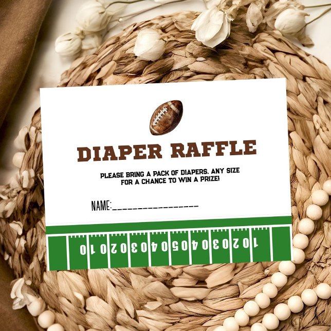 Football baby shower game diaper raffle request  enclosure card (Creator Uploaded)