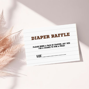 Football baby shower game diaper raffle request enclosure card