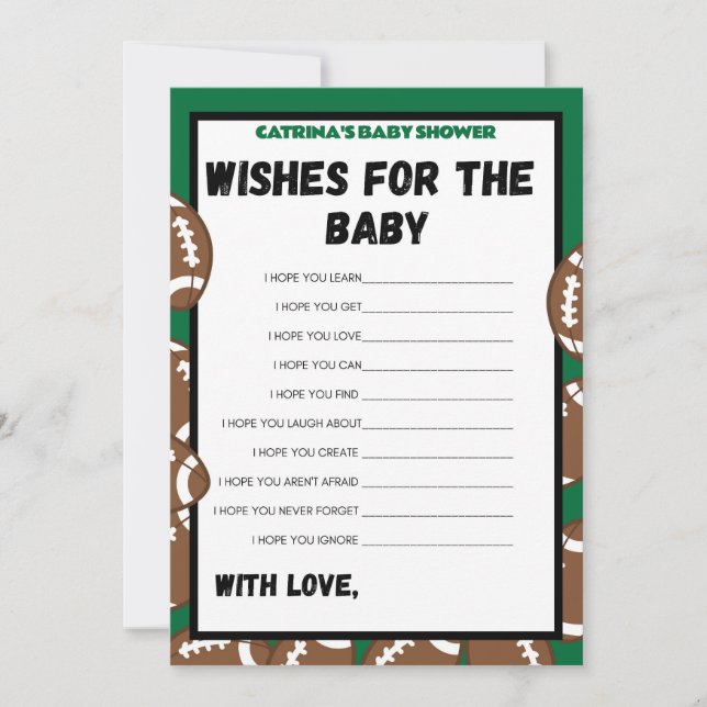 Football Baby Shower Game, Soccer - Editable Name, Invitation (Front)