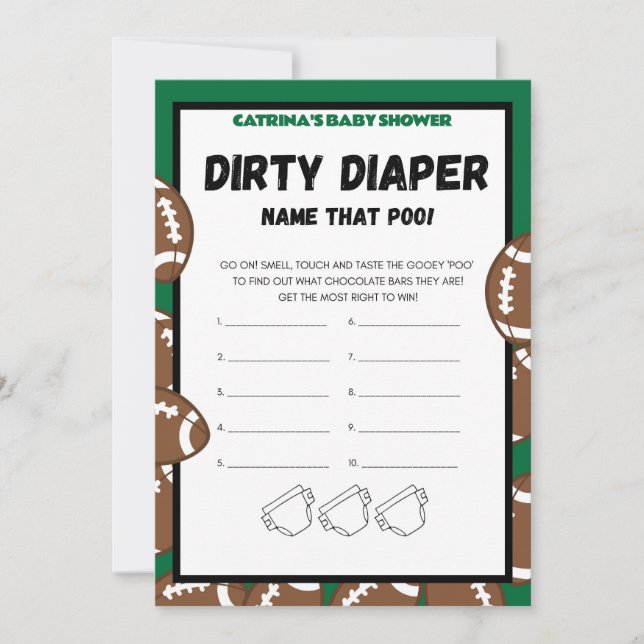 Football Baby Shower Game, Soccer - Editable Name, Invitation (Front)