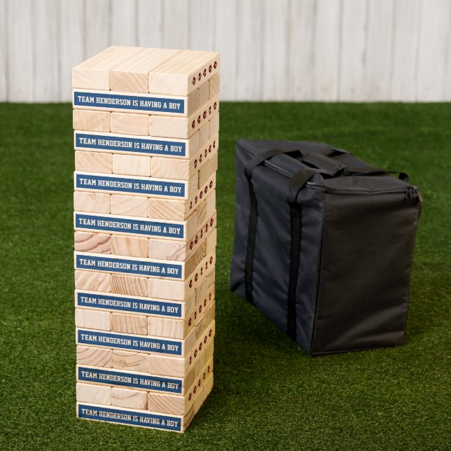 Football Baby Shower Guest Book Topple Tower (Lawn)