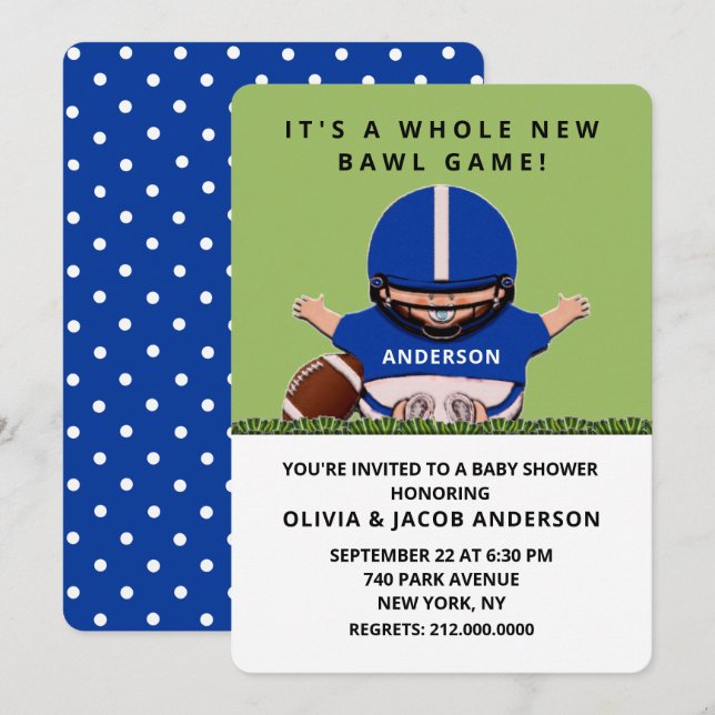 Football Baby Shower Invitation (Front/Back)