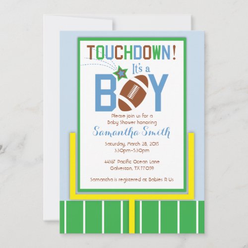 Football Baby Shower Invitation_Its A Boy Invitation