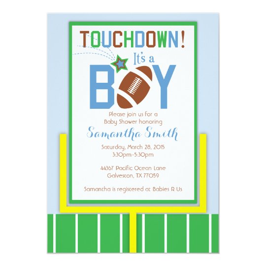 football baby shower invitation it s a boy invitation zazzle com