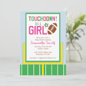 Football Baby Shower Invitation-It's A Girl! Invitation (Standing Front)