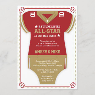 Atlanta Braves Baby Shower Ticket Style Sports Party Invitations
