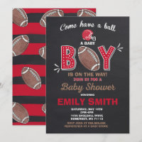 Football Baby Shower Invitation Sport Baby Shower